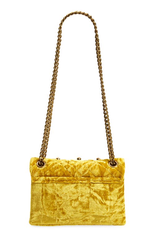 Kurt Geiger London Mini Brixton Velvet Shoulder Bag In Dark Yellow