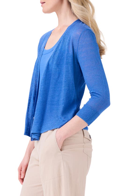 Shop Nic + Zoe 4-way Linen Blend Convertible Cardigan In True Blue