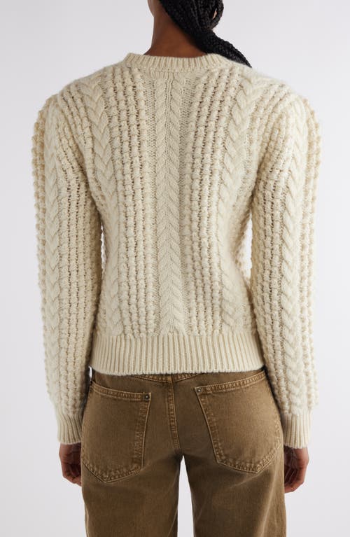 Shop Isabel Marant Otilia Wool Cable Stitch Sweater In Ecru