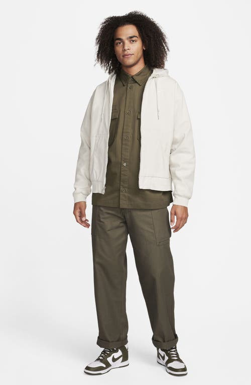 Shop Nike Life Herringbone Cargo Pants In Cargo Khaki/cargo Khaki