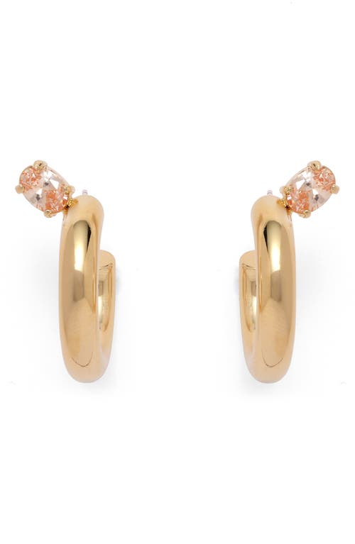 Lady Grey Tilt Hoop Earrings In Gold/peach