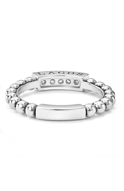 Shop Lagos Caviar Icon Spark Diamond Stacking Ring In Silver/diamond