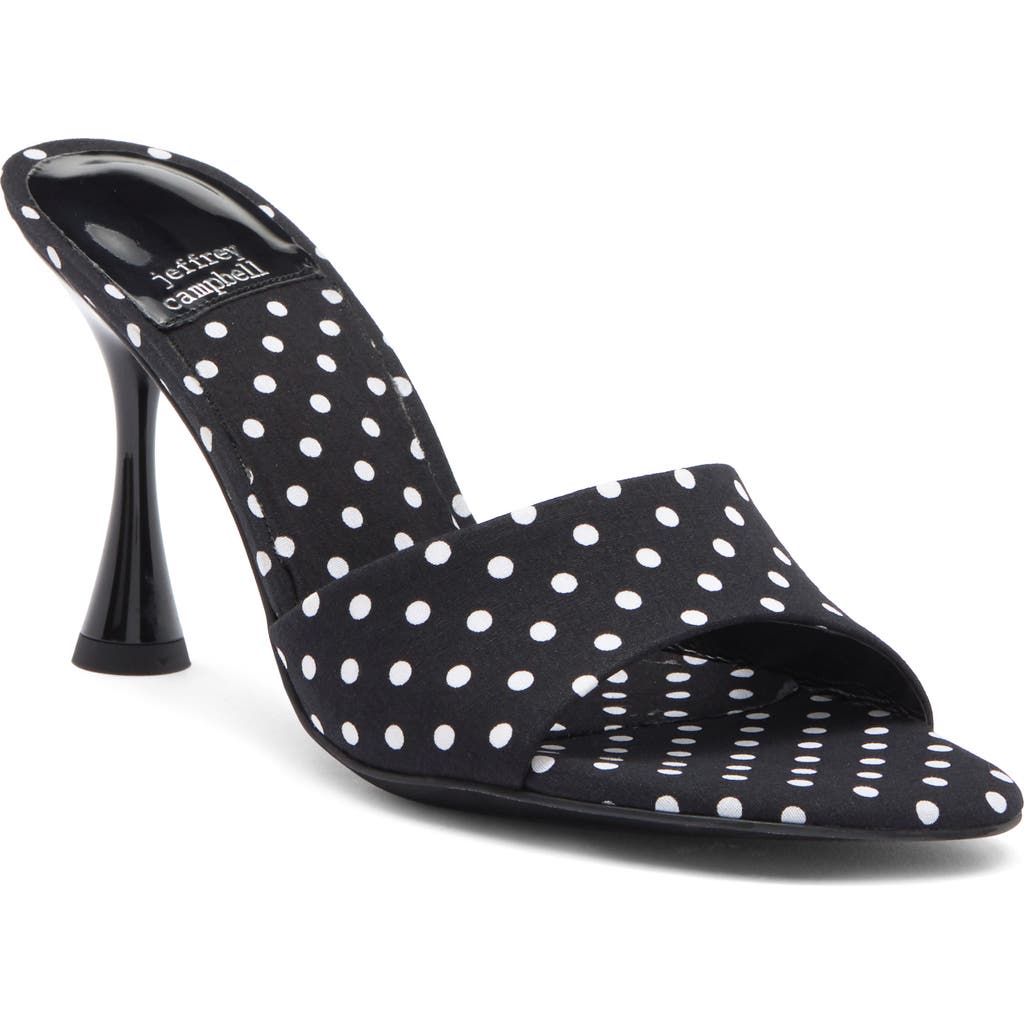 Jeffrey Campbell La-nuit Sandal In Black White Polkadots