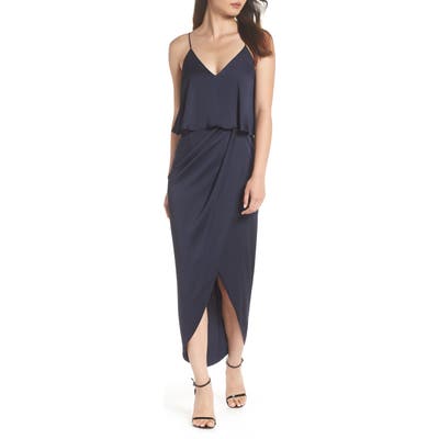 Shona Joy Luxe Frill Tulip Hem Maxi Dress, Blue