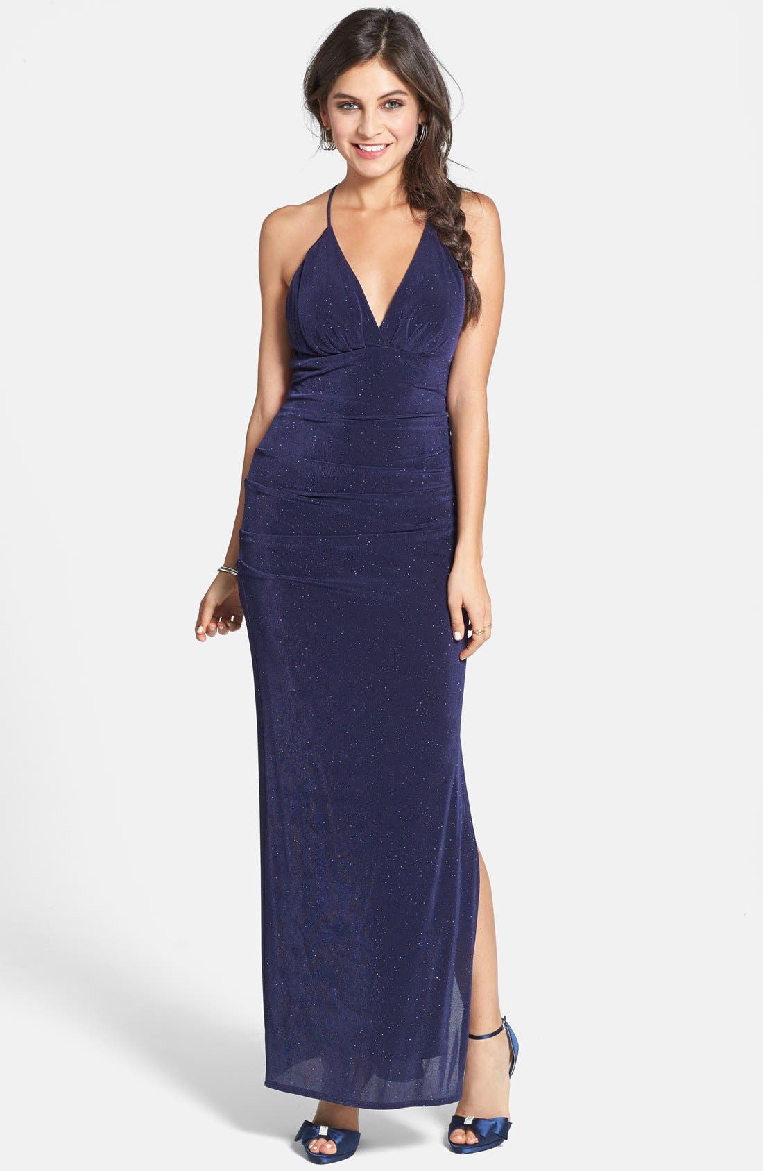 Laundry by Shelli Segal Surplice VNeck Flecked Jersey Gown Nordstrom