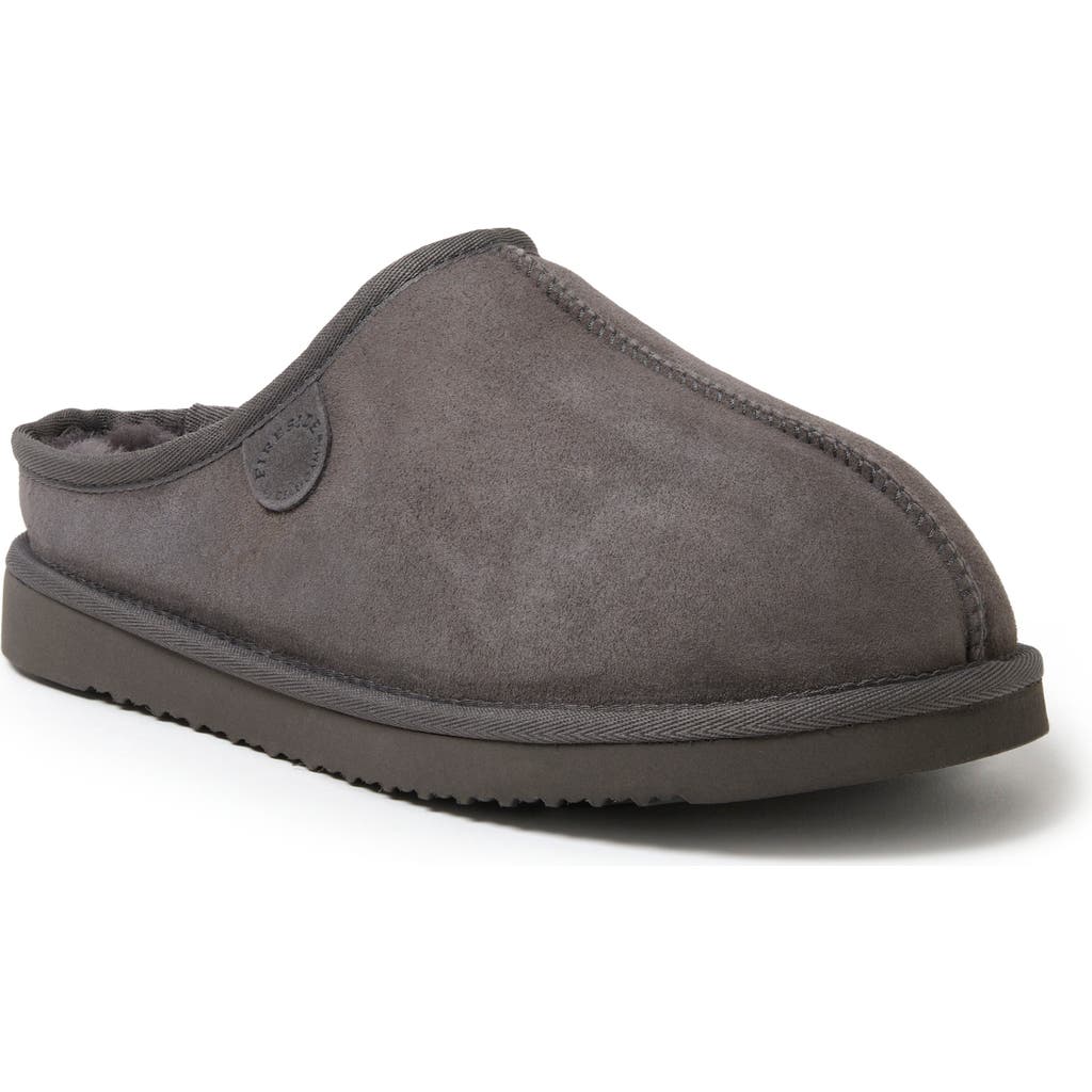 Dearfoams Fireside By Men's Grafton Genuine Shearling Clog In Grey Solid