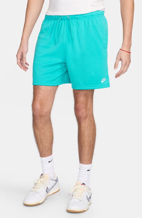 Shop Nike Club Flow Mesh Athletic Shorts In Dusty Cactus/white