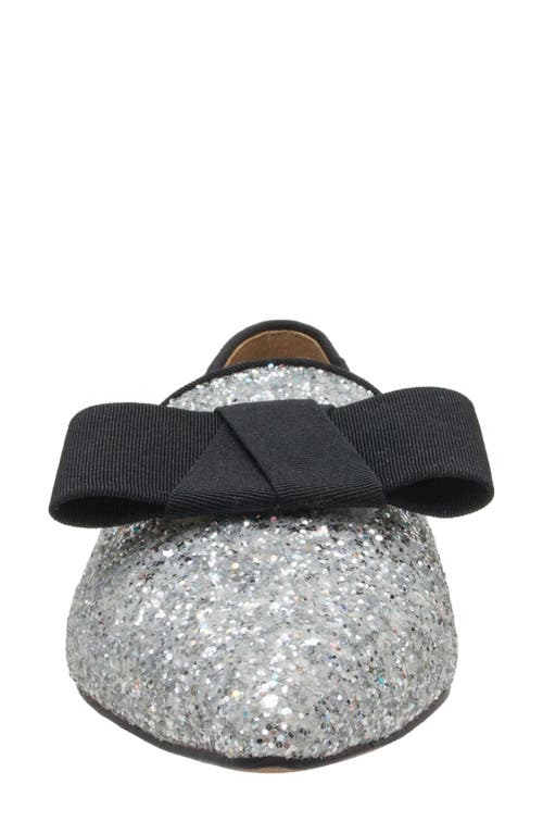 Linea Paolo Melrose Glitter Loafer In Silver/black