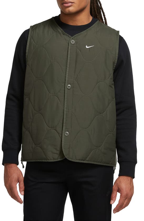 Shop Nike Woven Insulated Military Vest In Cargo Khaki/ White