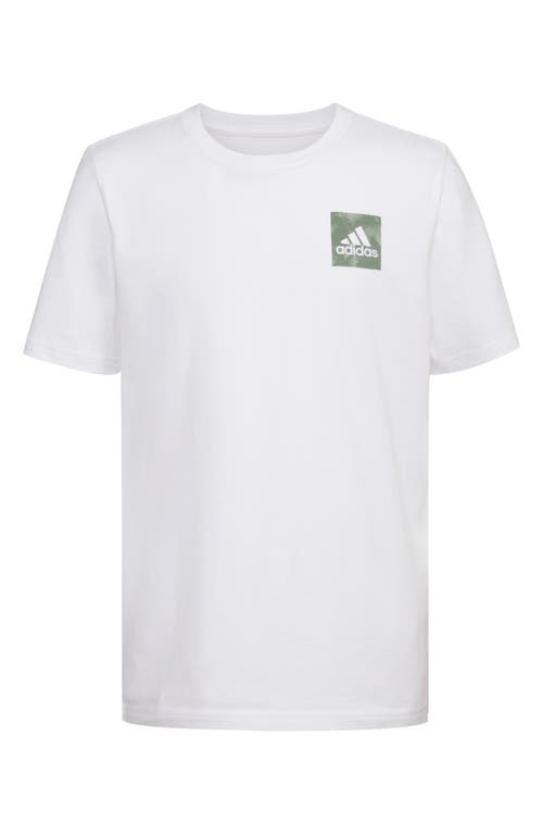 adidas Kids' Fluidity Logo Graphic T-Shirt in White