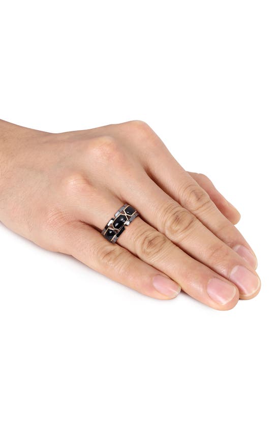 Delmar Onyx Bang Ring In Black