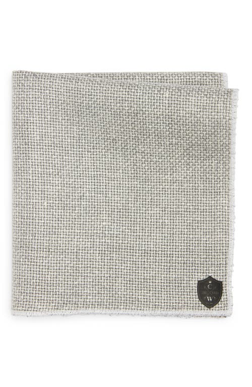 Basket Weave Linen Pocket Square in Grey