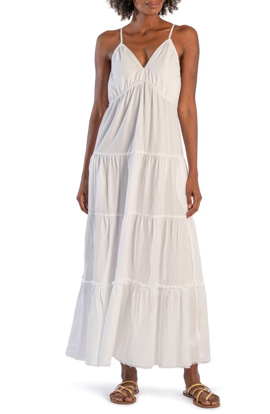 Kut From The Kloth Thea Tiered Ruffle Maxi Dress In White Jm