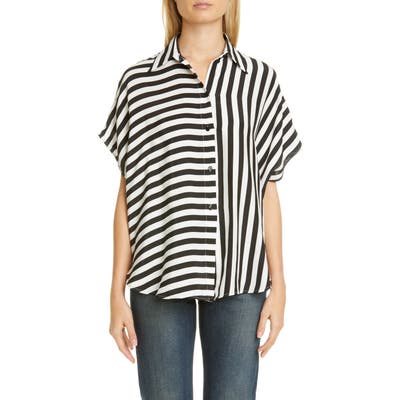 Stella Mccartney Stripe Silk Shirt, US - Black