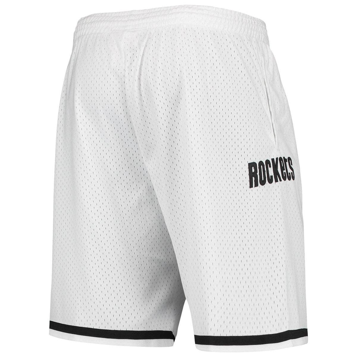 Retro Houston Rockets Stitched Basketball Sports Shorts Swingman White 
