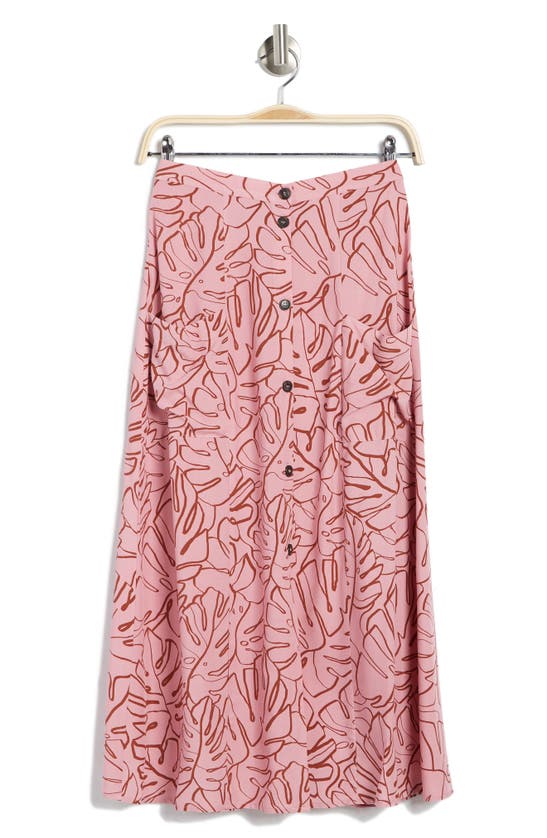 Dr2 By Daniel Rainn Daniel Rainn Floral Midi Skirt In N861 Mauve