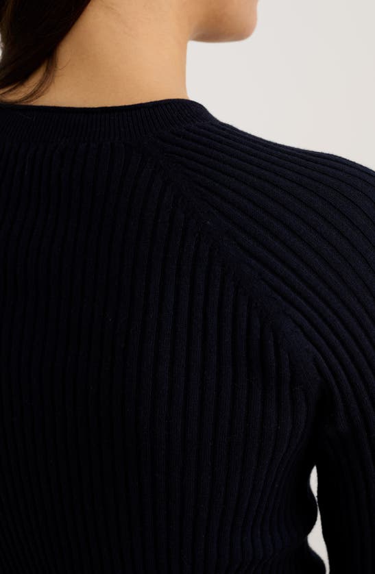 Shop Alex Mill Josie Rib Cotton & Cashmere Sweater In Navy