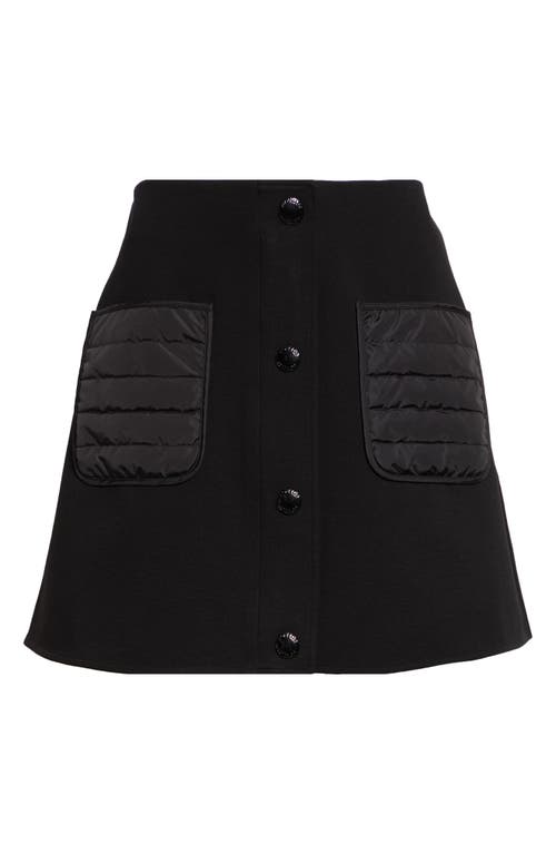 Shop Moncler Quilted Pocket Snap Front Miniskirt In Black