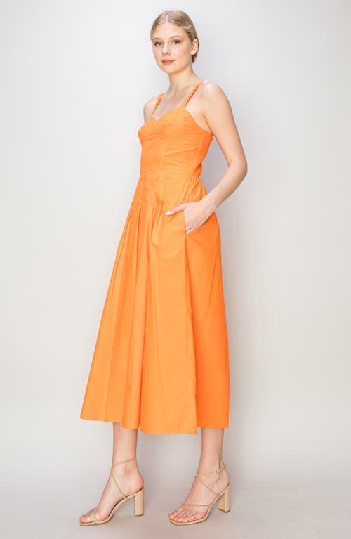 Shop Melloday Pleated A-line Sundress In Orange