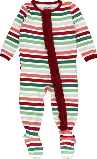 Solid color best sale footie pajamas baby