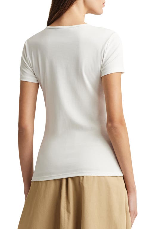 Shop Lauren Ralph Lauren Cotton Blend T-shirt In White