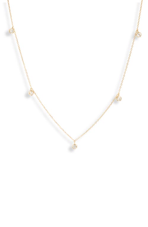 Shea Cubic Zirconia Charm Necklace in Gold