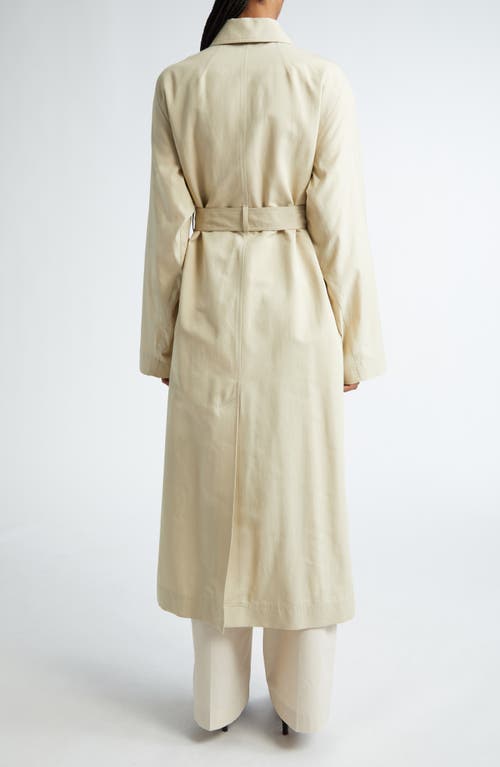 Shop Totême Toteme Tumbled Cotton & Silk Twill Trench Coat In Sand