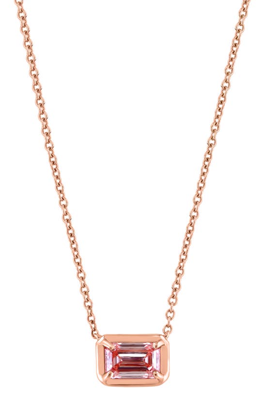 Effy 14k Rose Gold Lab Created Pink Diamond Pendant Necklace In Pink