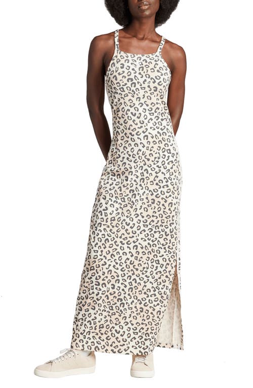 adidas Leopard Print Knit Maxi Dress in Wonder White at Nordstrom, Size X-Large