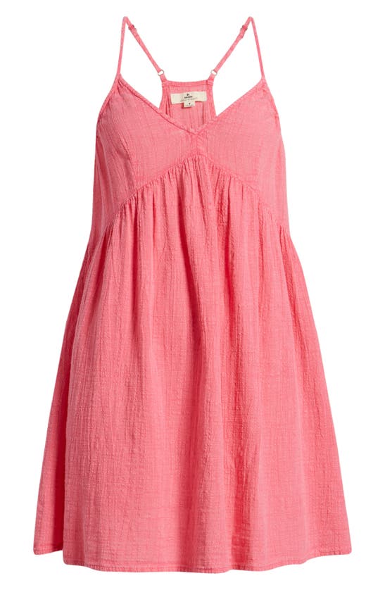 Shop Rip Curl Classic Surf Cotton Cover-up Dress In Hot Pink