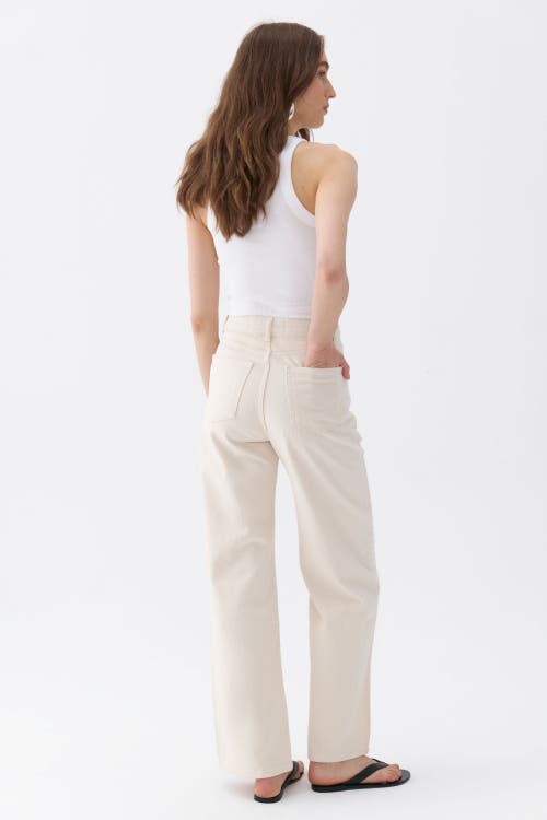 Shop Nocturne Ripped Wide Leg Jeans In Ivory