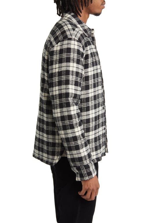 Shop Officine Generale Officine Générale Harring Plaid Cotton Shirt Jacket In Black/ecru