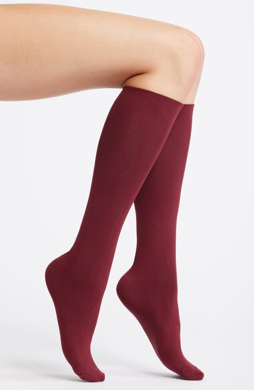 Shop Nordstrom Opaque Mid Calf Socks In Red Grape