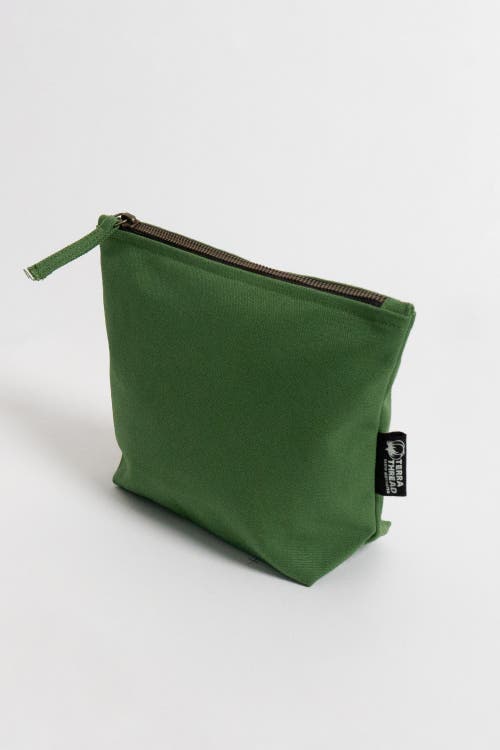 Terra Thread Organic Cotton Makeup Bag In Moss Green