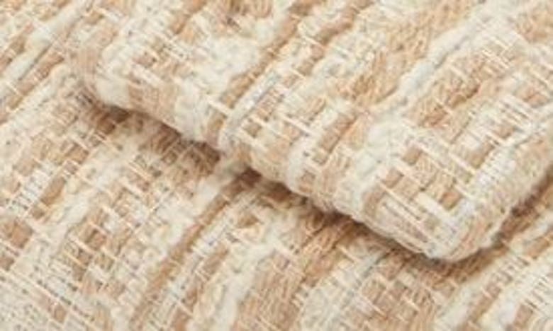 Shop Ann Mashburn Tweed Buckle Flat In Raffia Textured Tweed