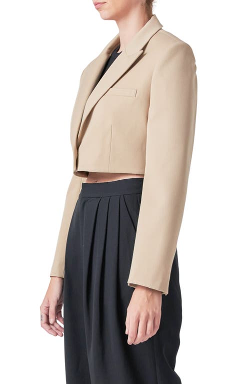 Grey Lab Crop Blazer In Beige