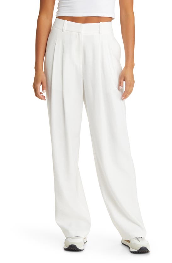 Wayf Women's Tailored Pleated Pants In Ivory | ModeSens