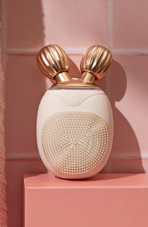 Luce Beauty Dual-sided Cleansing Face Brush, Massager & Roller In Ivory