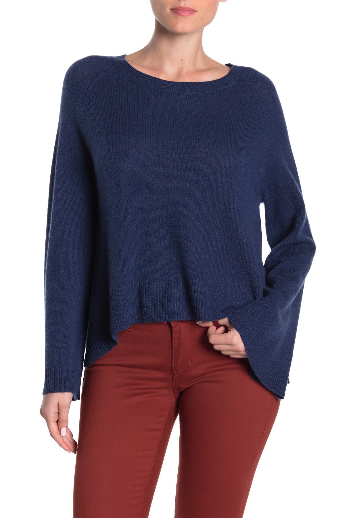 cashmere bell sleeve sweater