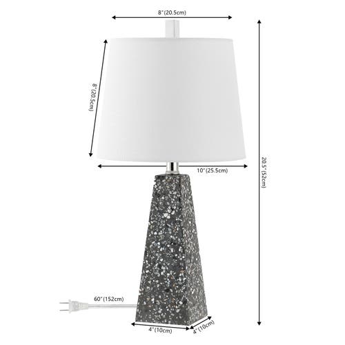 Jonathan Y Owen Contemporary Resin Led Table Lamp In Dark Gray Terrazzo