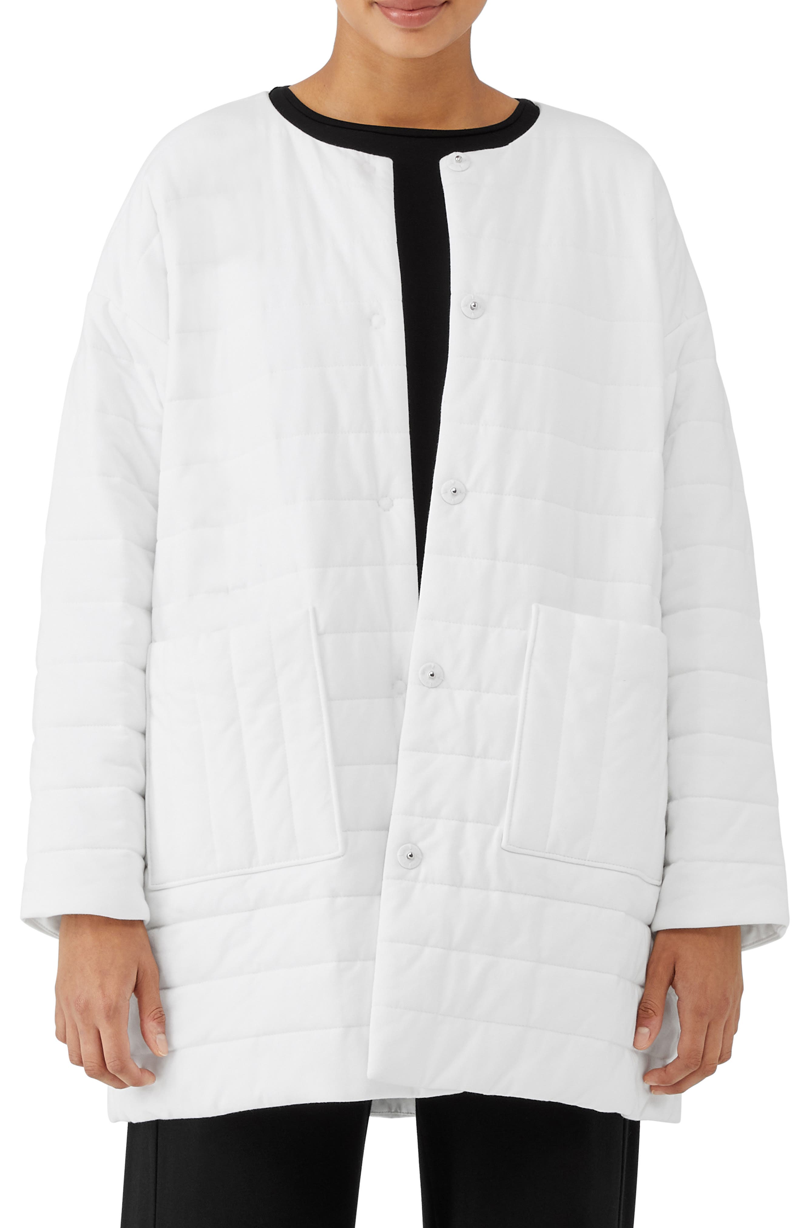 eileen fisher quilted coat