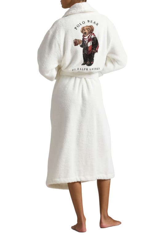 Shop Polo Ralph Lauren Bear Print Organic Cotton Robe In Cocoa Bear