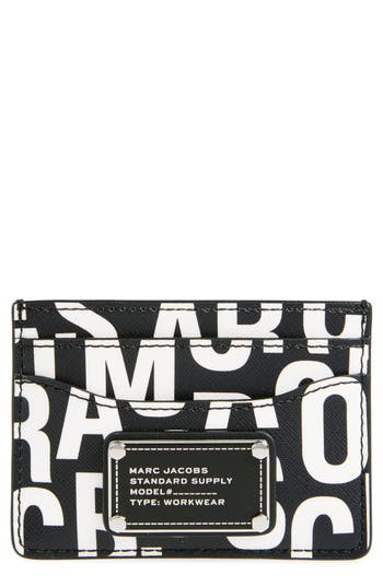 Marc Jacobs Jumbo Loog Card Wallet In Black/white