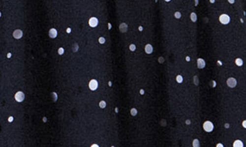 Endless Rose Dot Print Long Sleeve Chiffon Romper In Navy