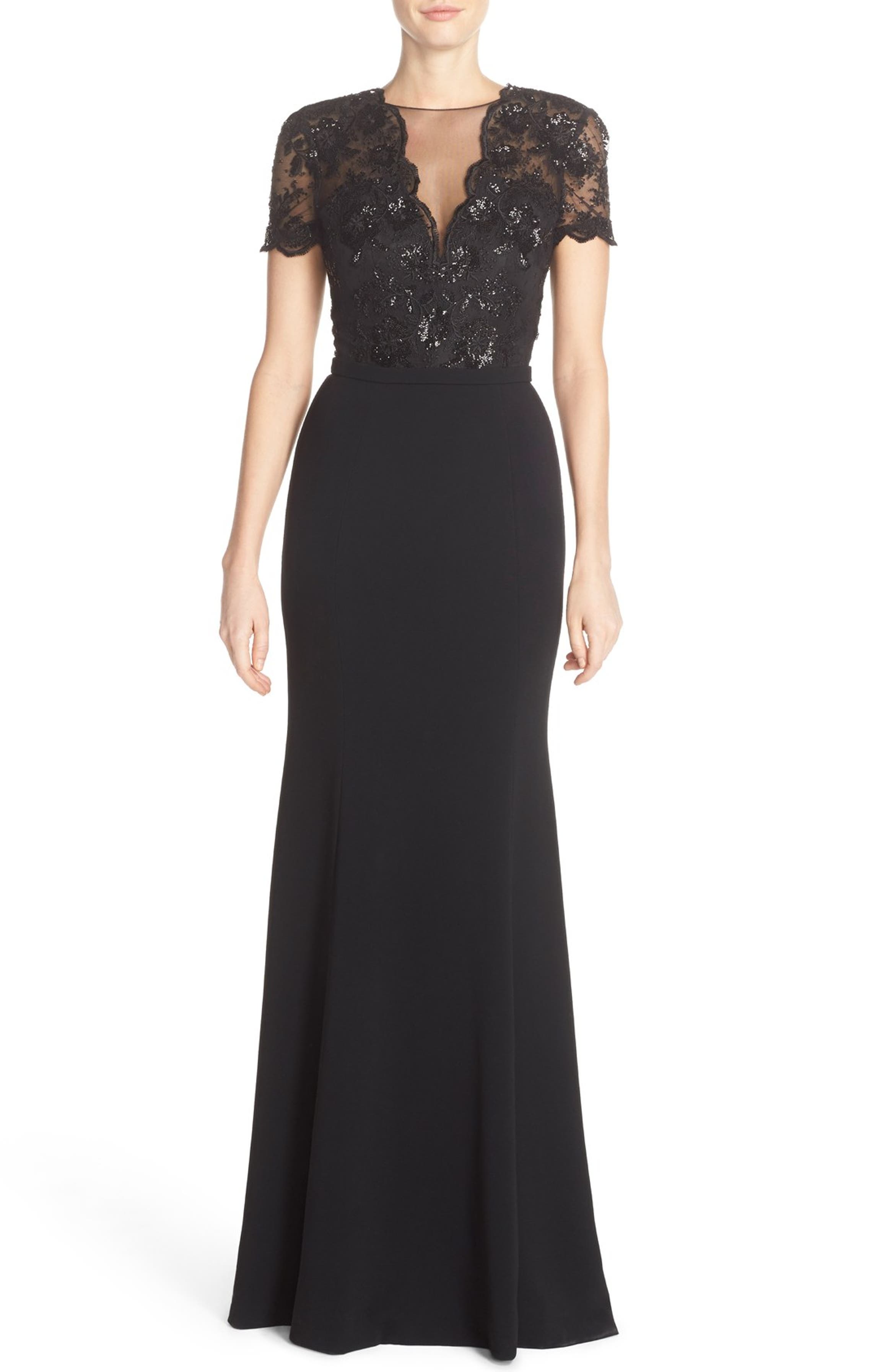 Theia Mixed Media Gown | Nordstrom