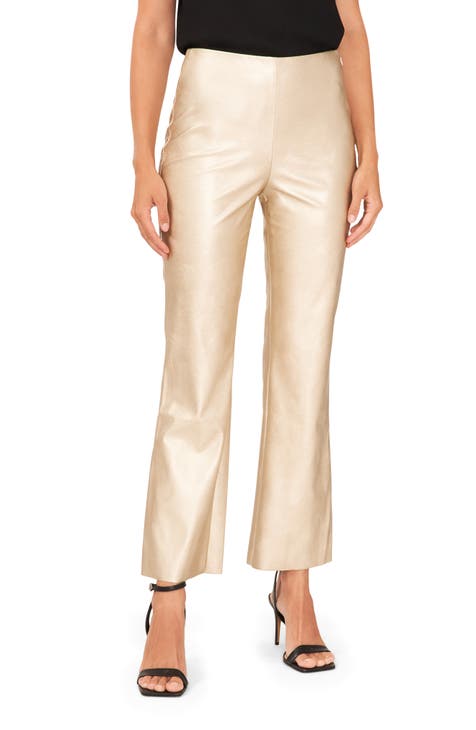 Gold Faux Leather Trousers
