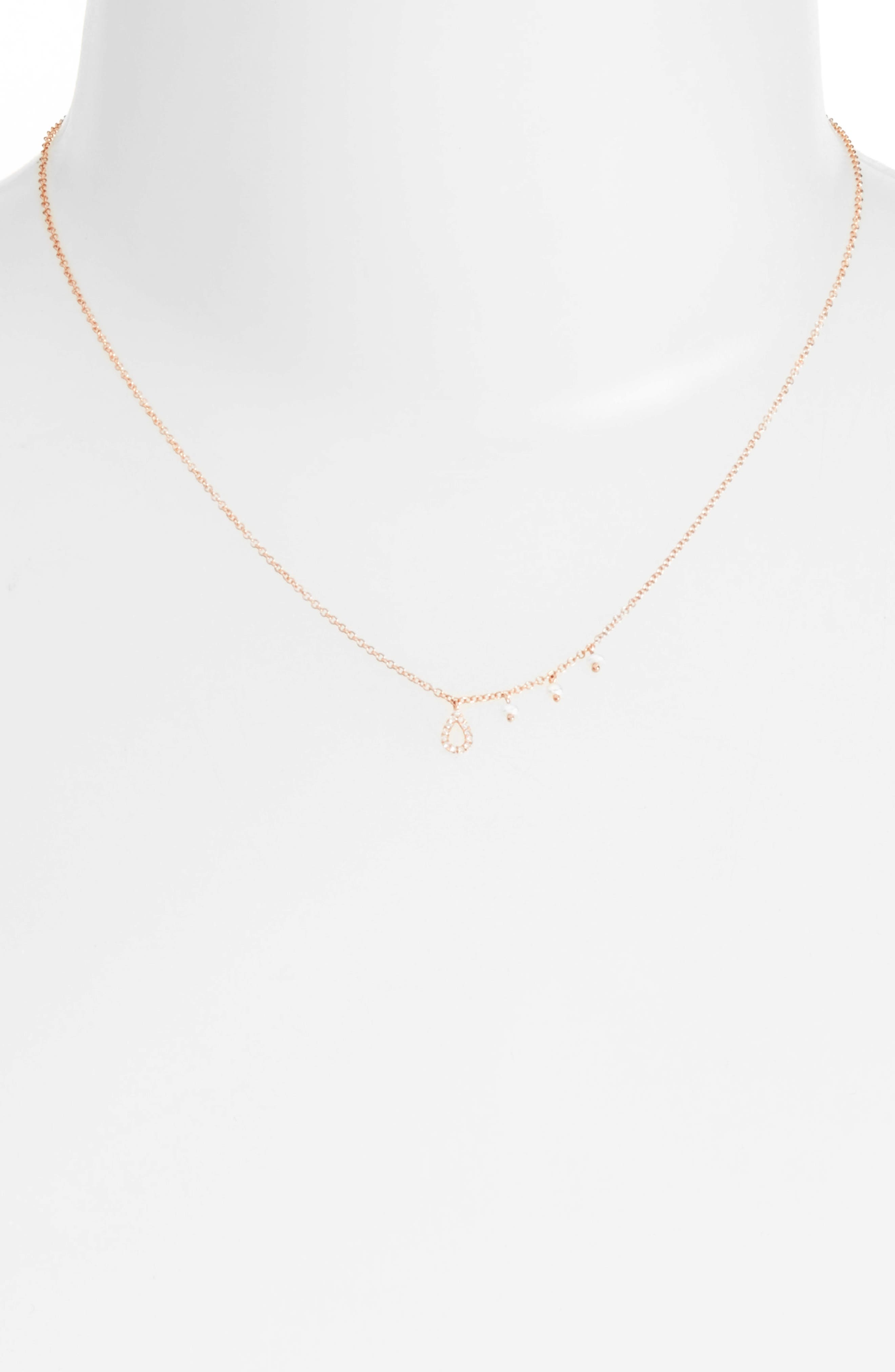Meira T Diamond Teardrop Charm Collar 