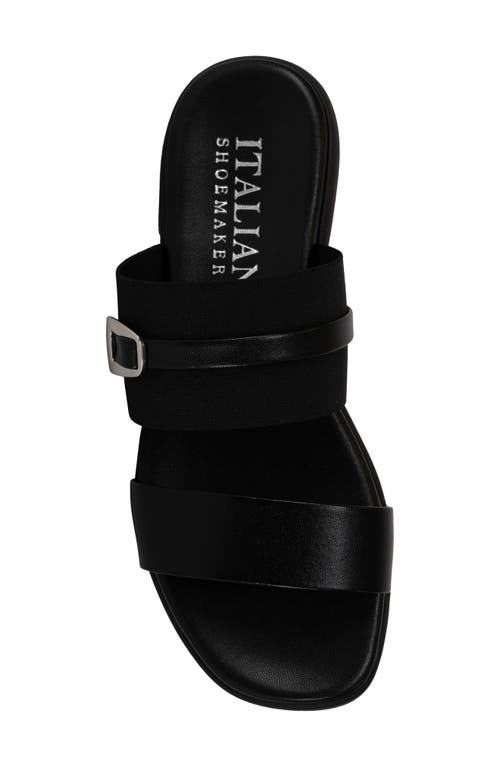 Italian Shoemakers Jelani Square Toe Slide Sandal In Black
