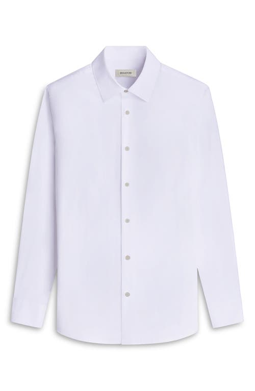 Shop Bugatchi Julian Shaped Fit Solid Cotton Button-up Shirt In White