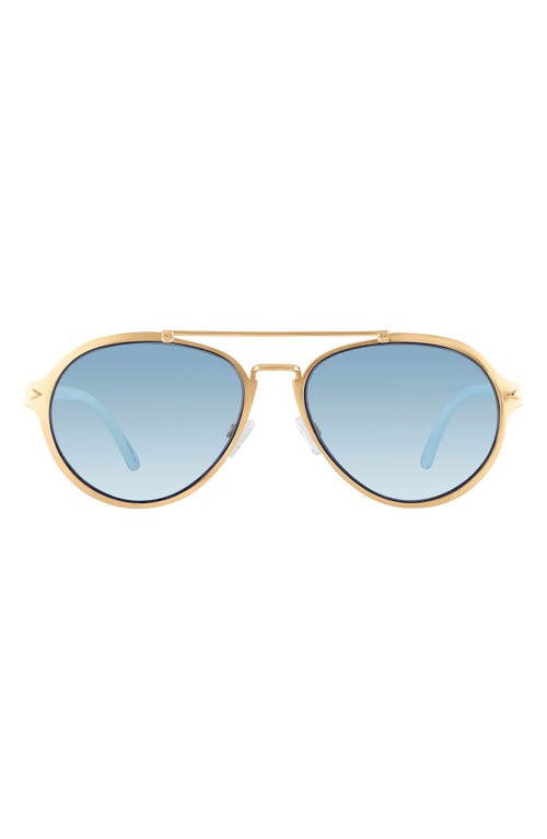 Jesse 55mm Aviator Sunglasses in Gold/blue